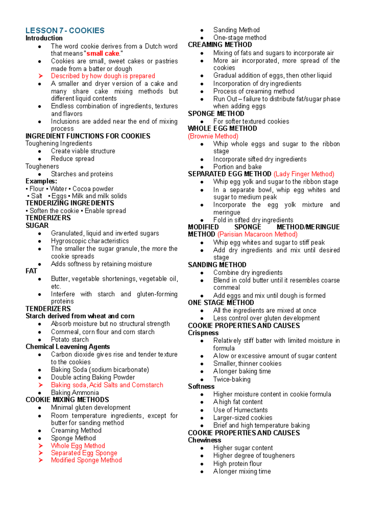 Midterm Fundamentals OF Pastry AND Bakery 1 - LESSON 7- COOKIES ...
