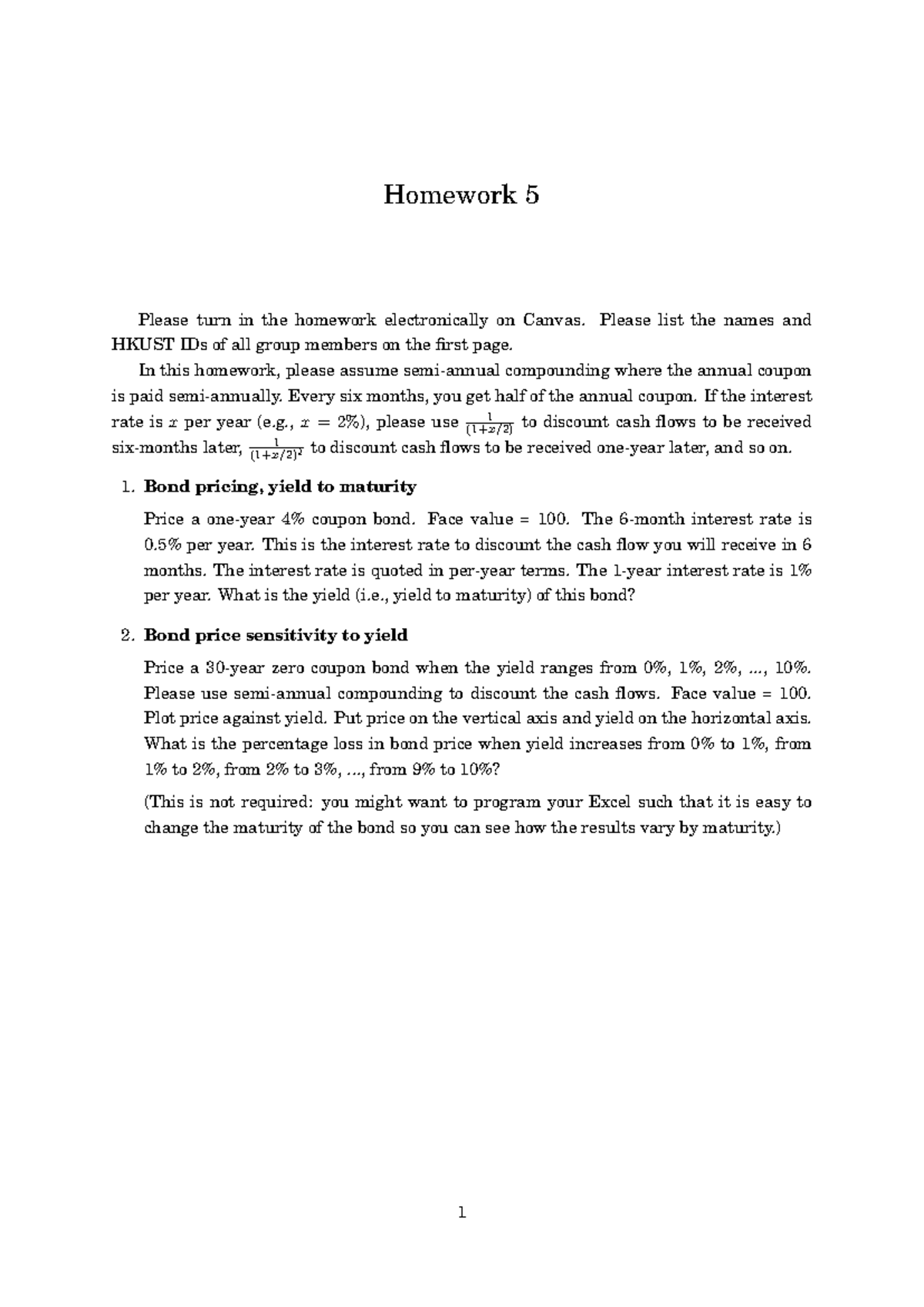 Homework 5 - Intermediate Investments Group Assignments (Finance) - Studocu
