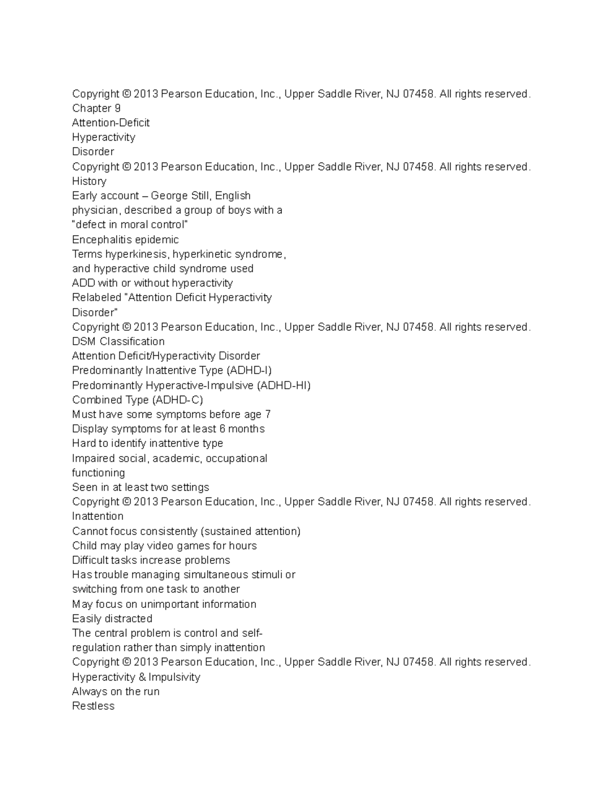Final Exam Study Guide: ADHD Overview and Interventions - Studocu