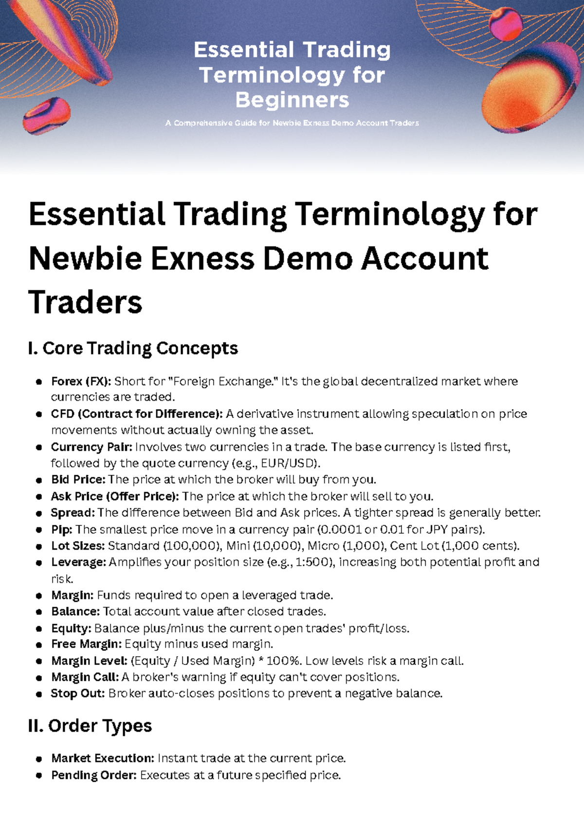 Essential Trading Terms for Newbie Exness Demo Traders - Studocu