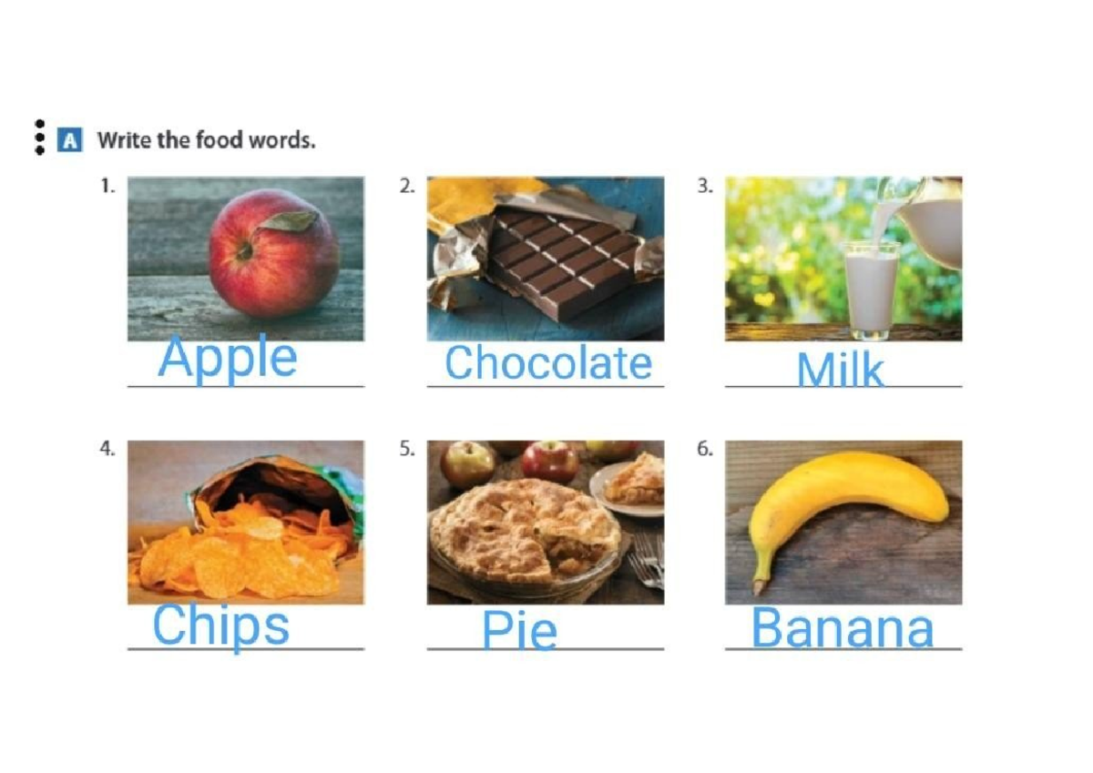 Inglés Trabajo: Food Vocabulary and Plural Forms - Studocu