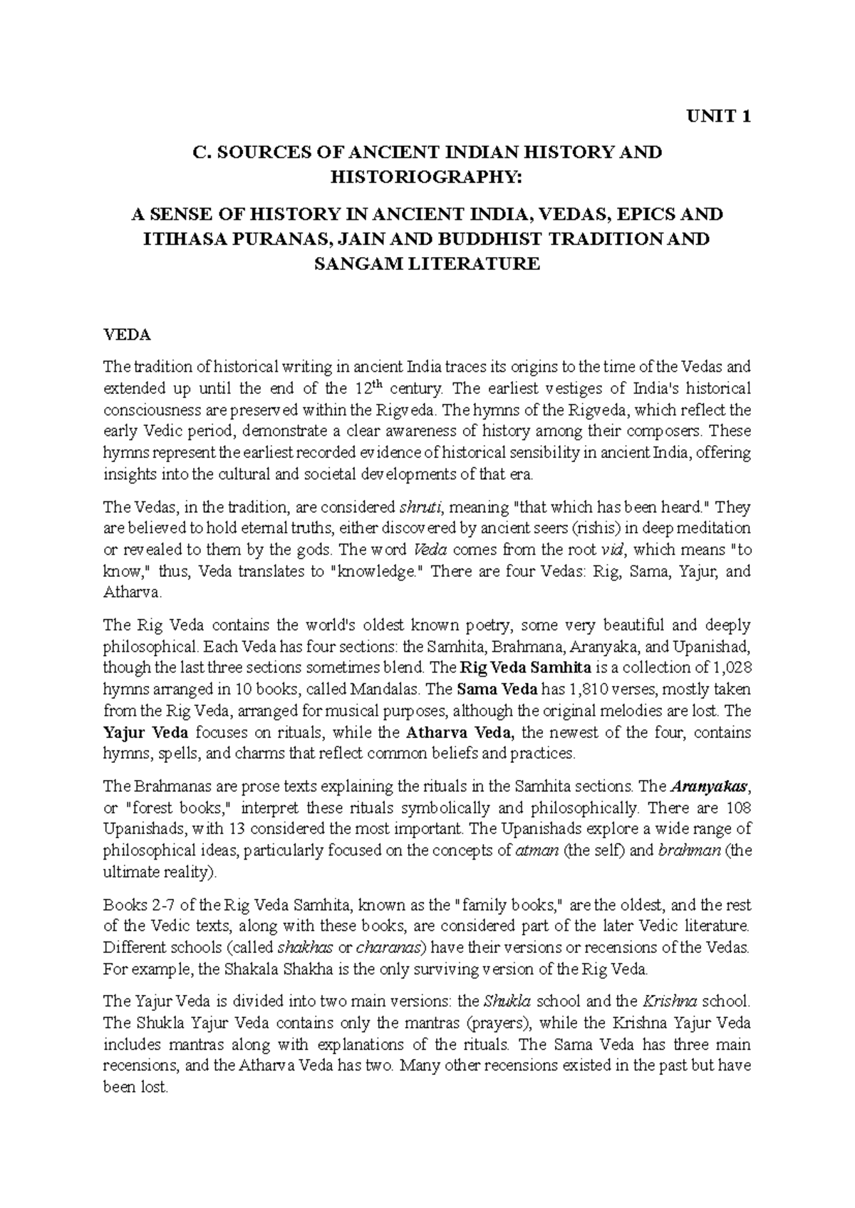 Sources of Ancient Indian History and Historiography - A Study - Studocu
