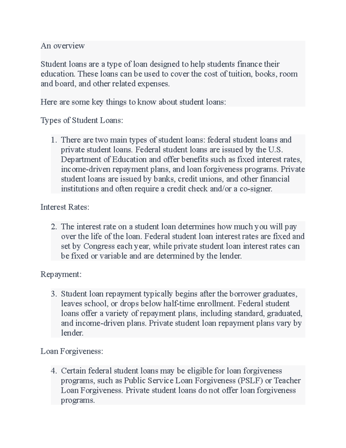 What Is Covered By Student Loans
