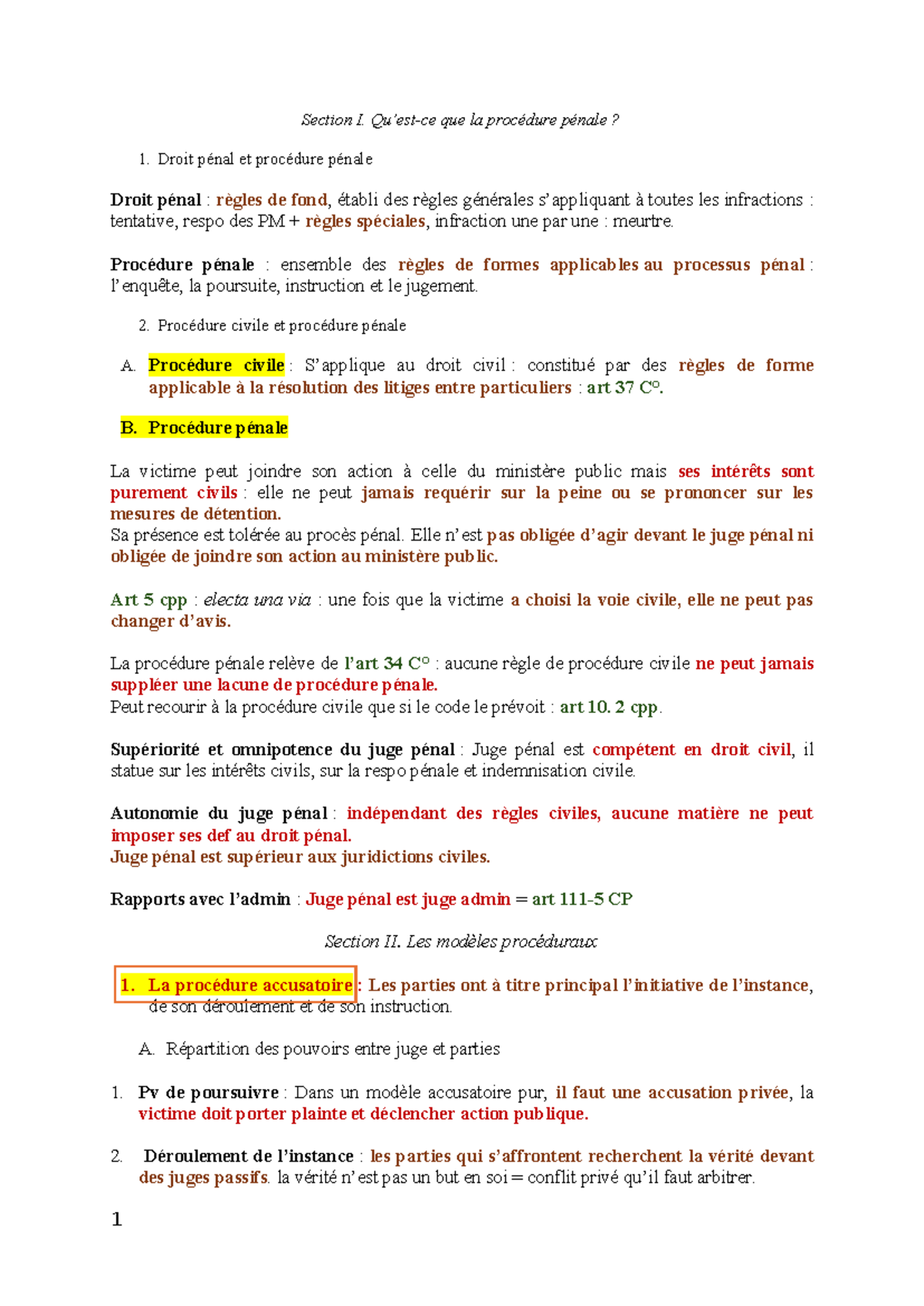Procédure-pénale - Procédure pénale Livre : Droit pénal général et