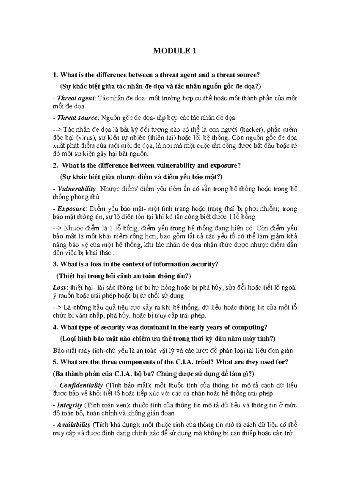 Module 1 - ATTTKT - MODULE 1 What is the difference between a threat ...