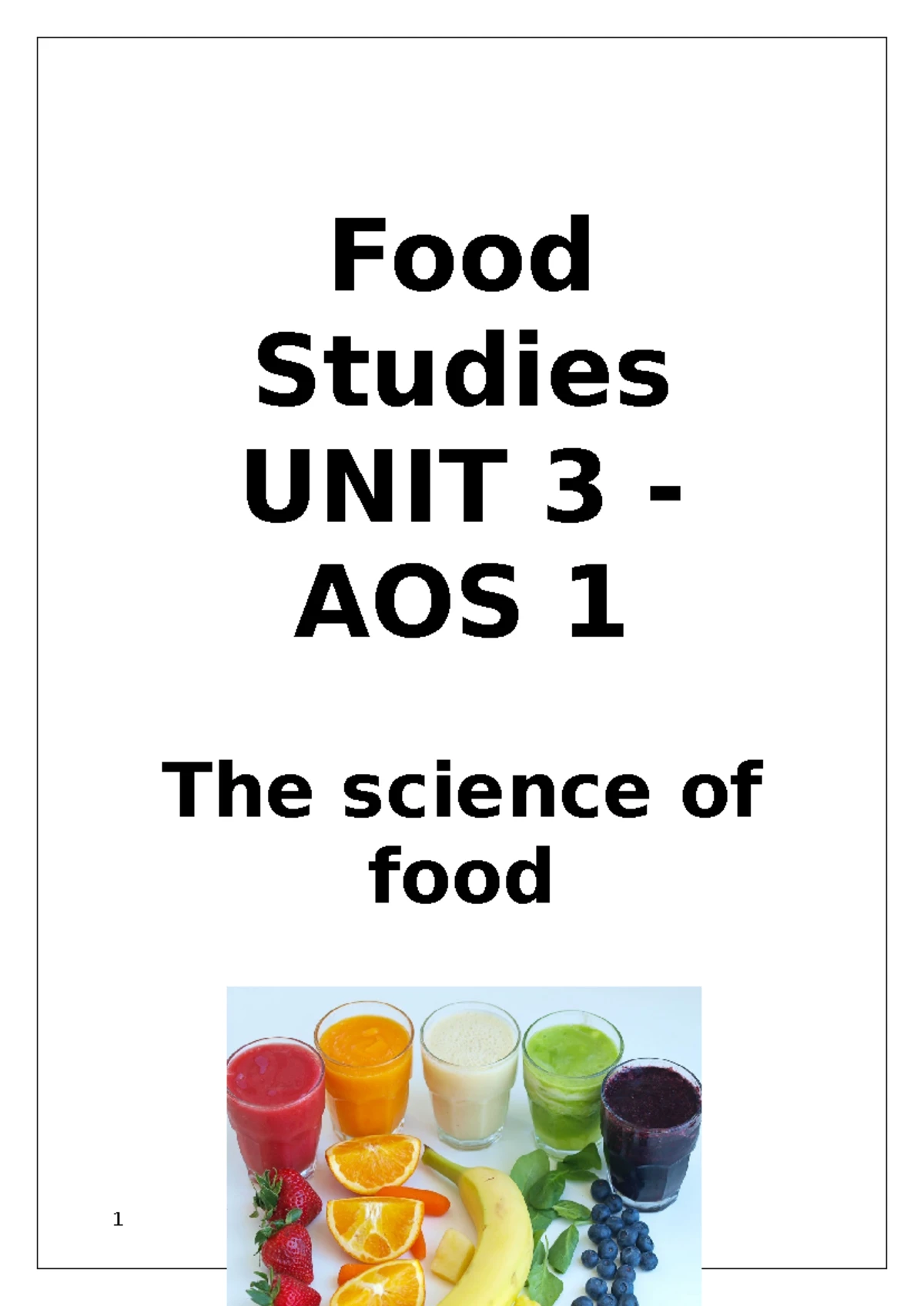 FOOD Studies - UNIT 3 AOS 2 - Australian Eating Patterns Overview - Studocu