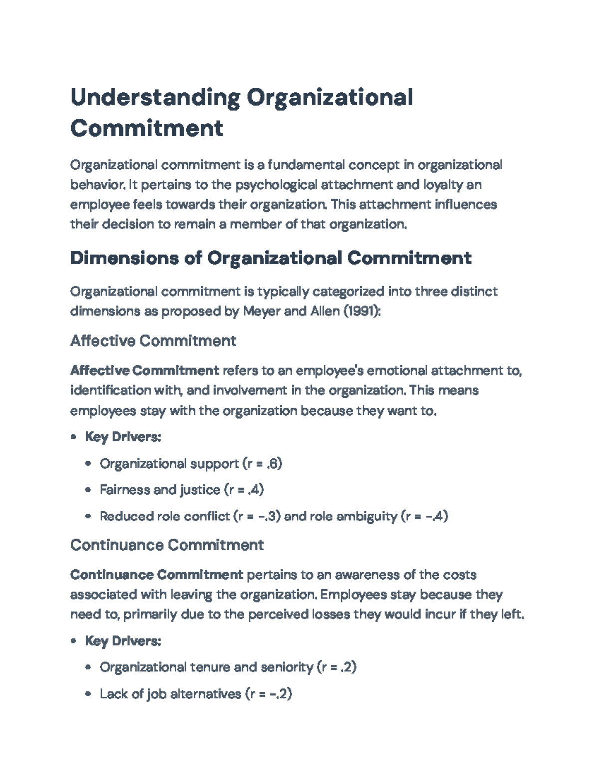 Understanding Organizational Commitment: Dimensions & Key Drivers ...