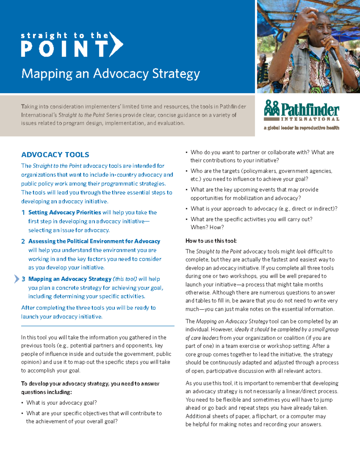 Straight to the Point: Mapping an Advocacy Strategy Guide - Studocu
