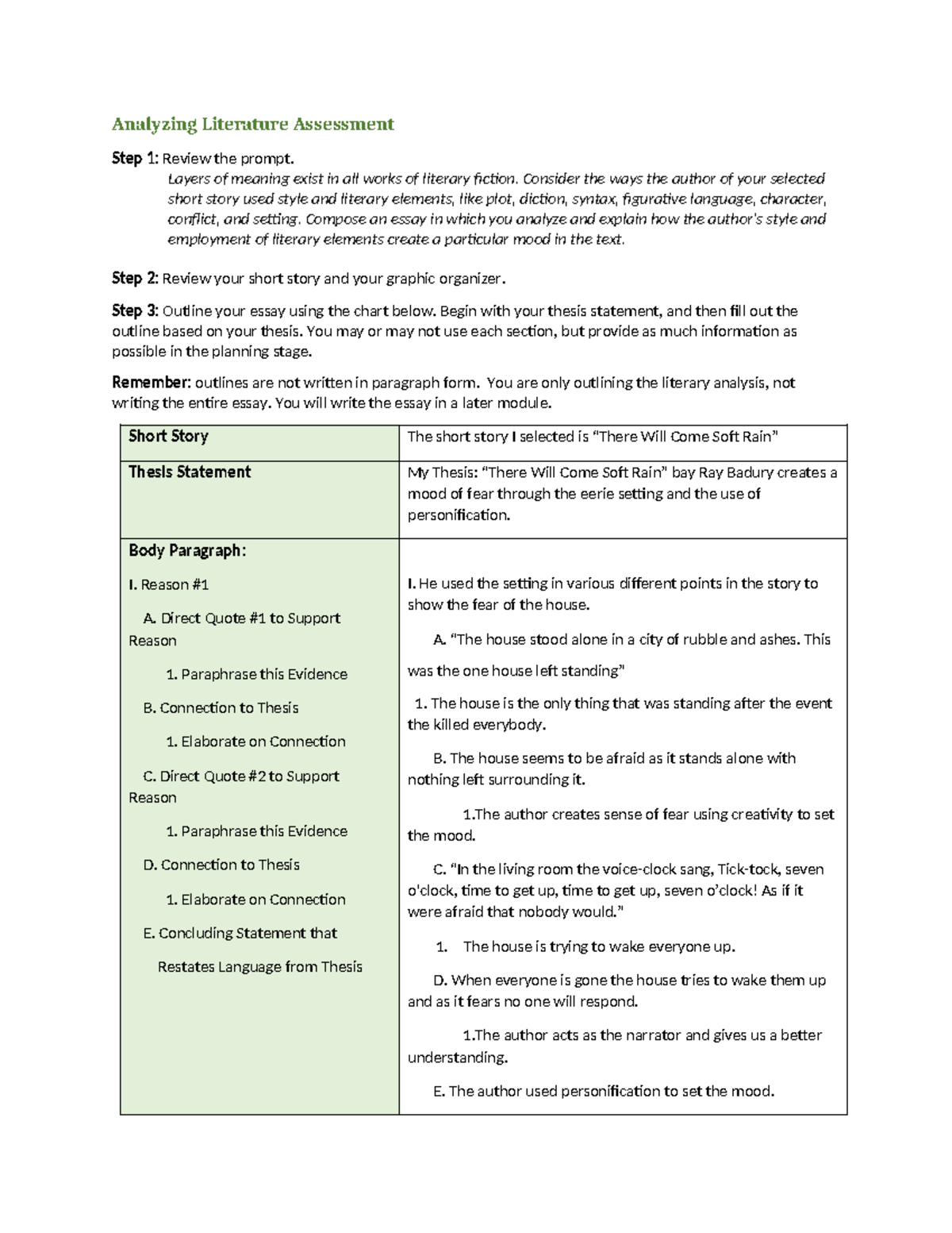 Analyzing Literary Elements in "Will Come Soft" - 1.03 Joshua - Studocu