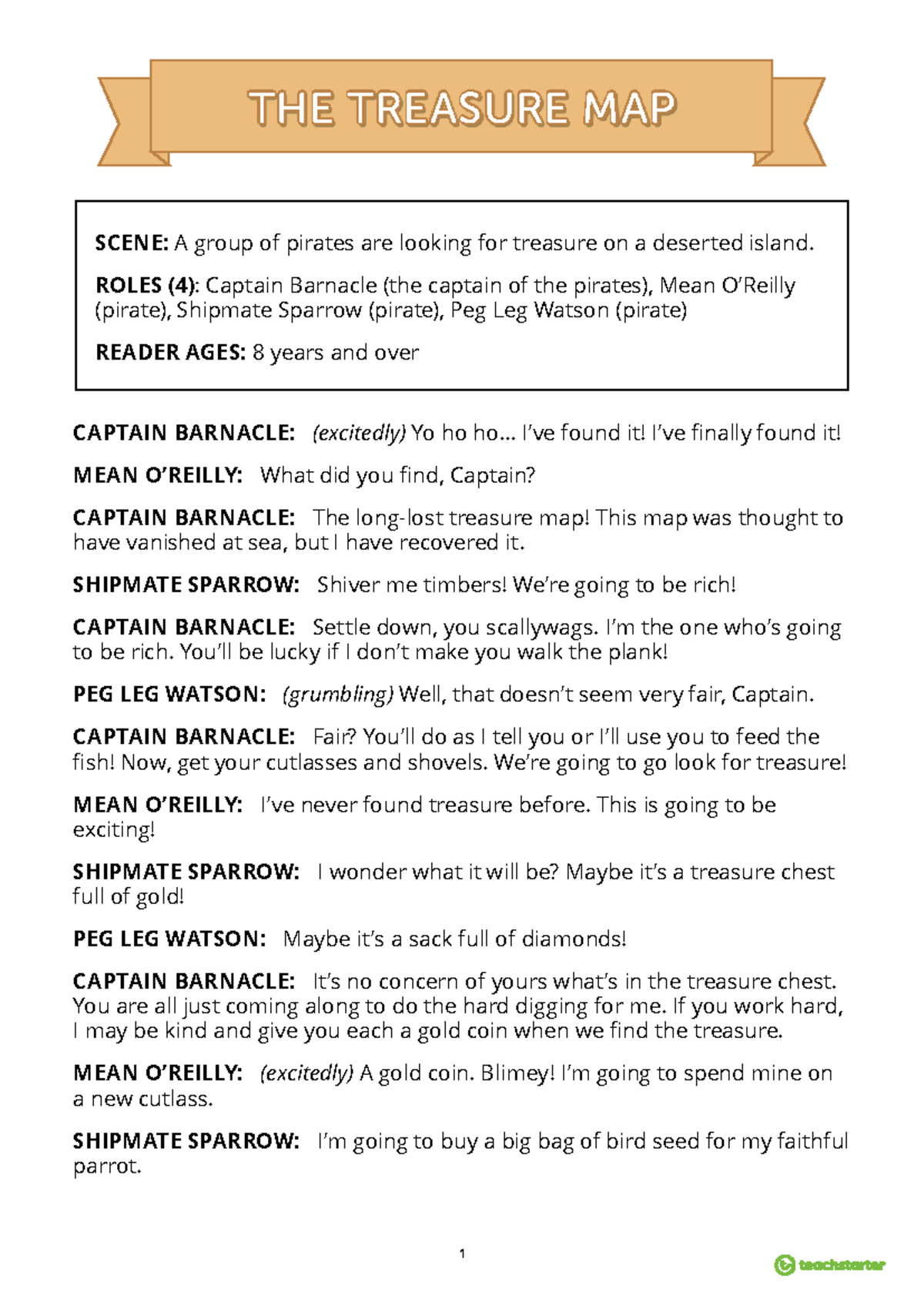 Drama Script: Treasure Map Adventure for Ages 8+ - Studocu