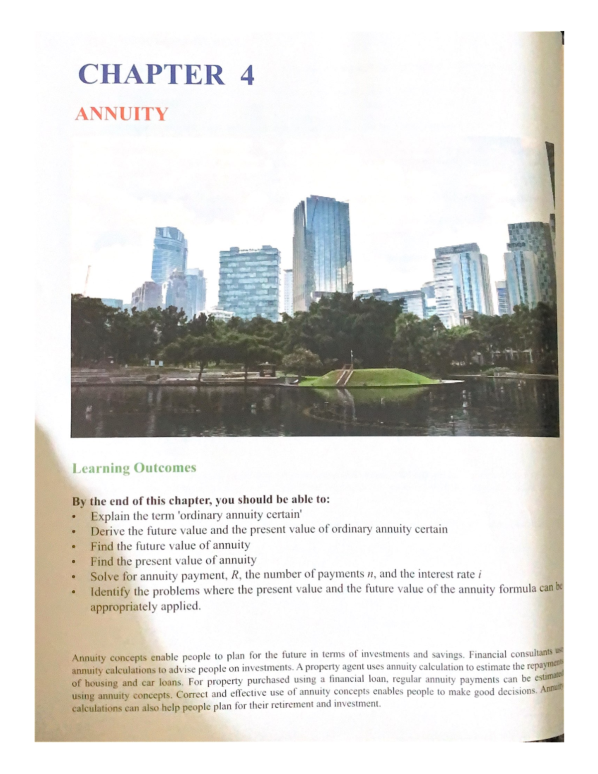 MAT112 Chapter on Annuities: Key Concepts and Formulas - Studocu