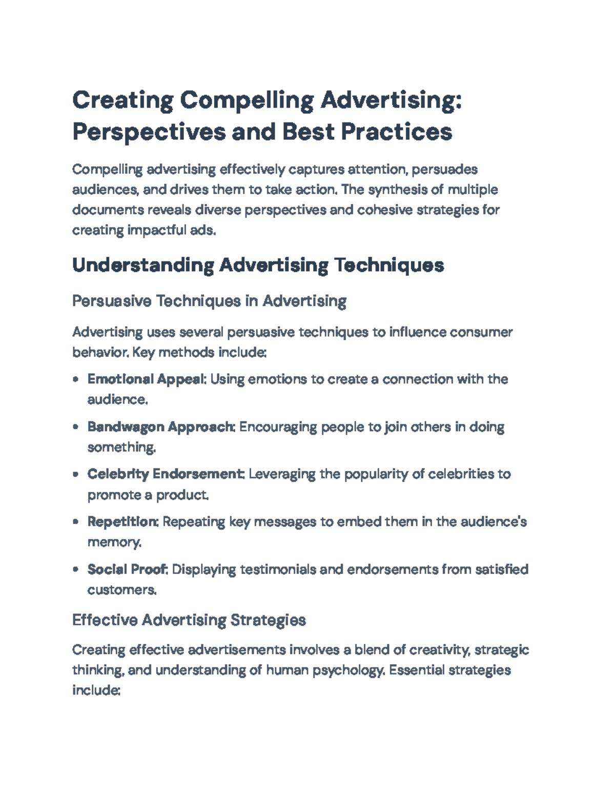Creating Effective Advertising Strategies: Best Practices and ...