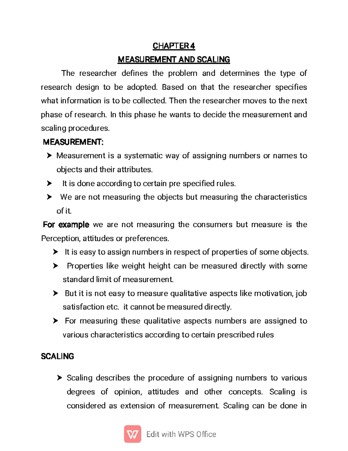 CHAPTER 4: Measurement and Scaling in Research Methods - Studocu