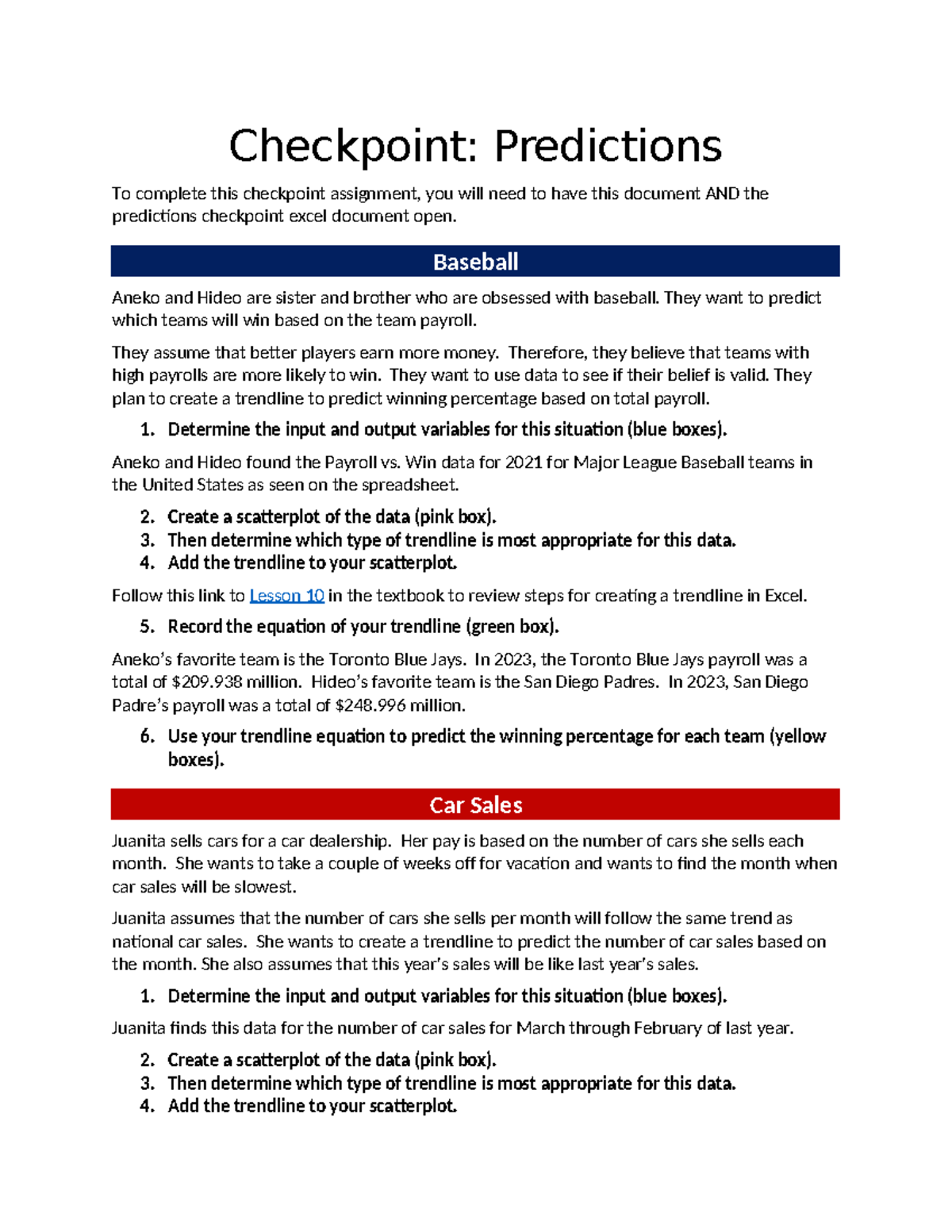 Math108x doc Checkpointpredictions - Checkpoint: Predictions To ...