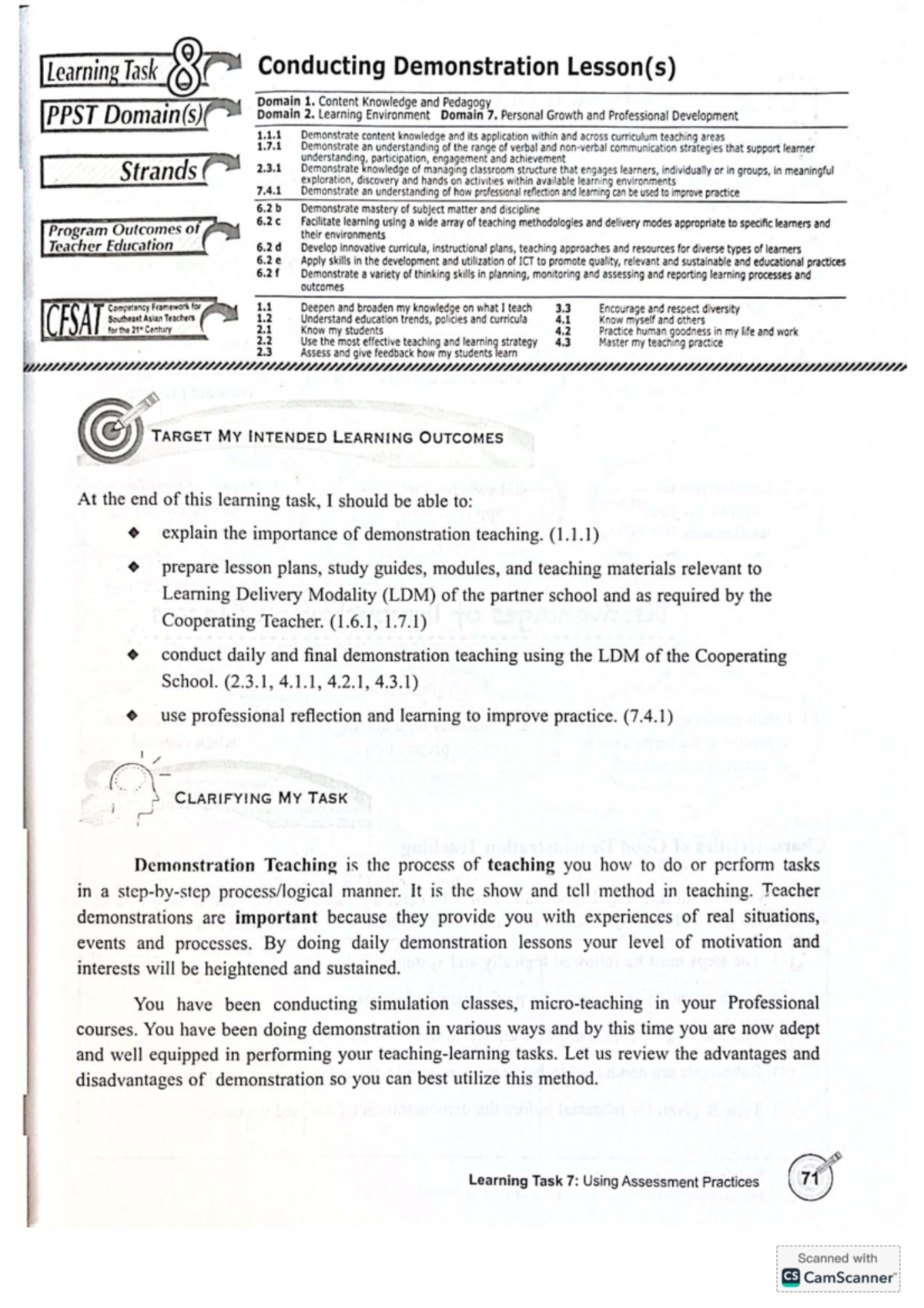 Learning Task 8: Conducting Demonstration Lessons in Teacher Education ...