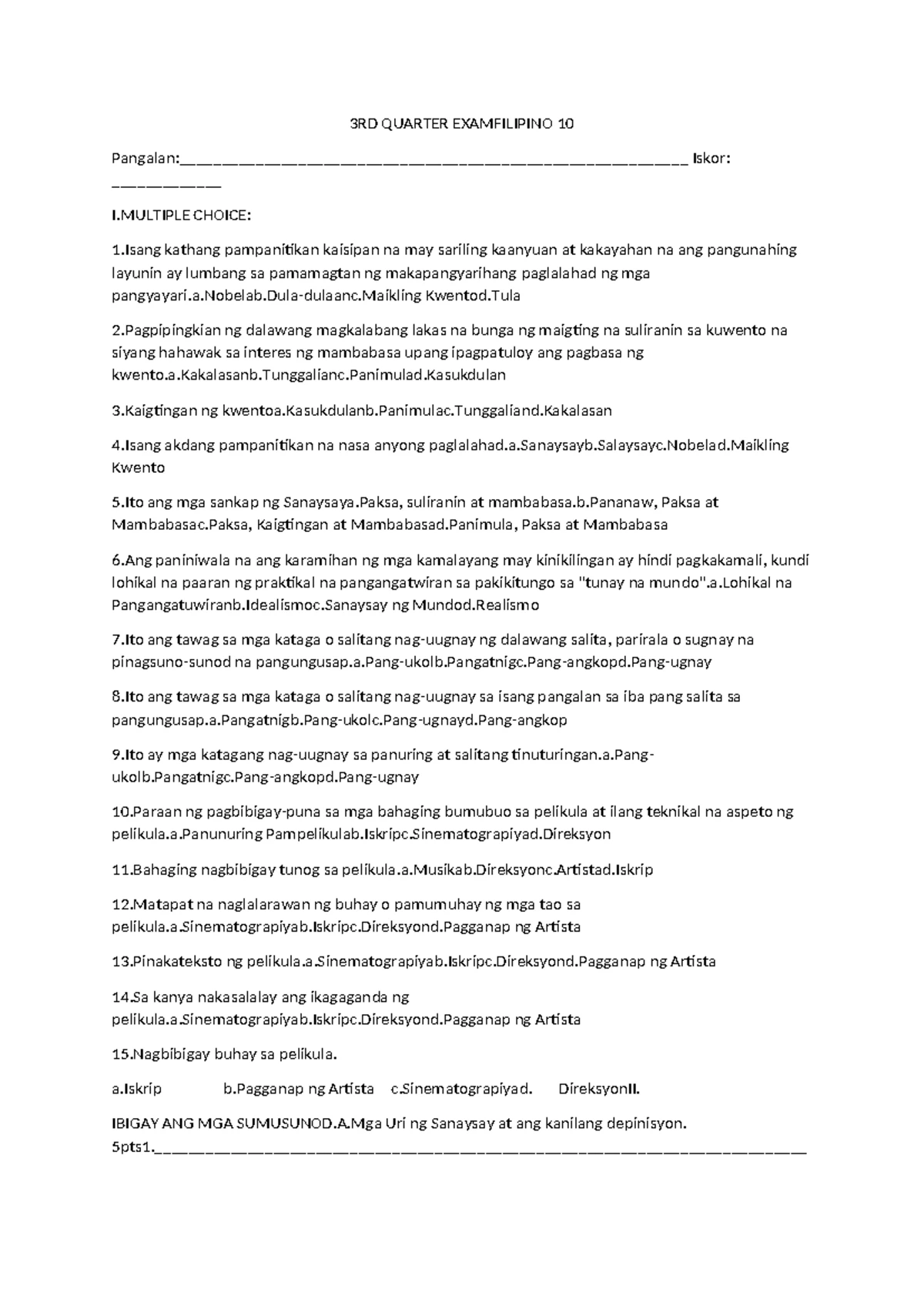 Intramurals Opening Ceremony Speech - Torch Lighting Script Guide - Studocu
