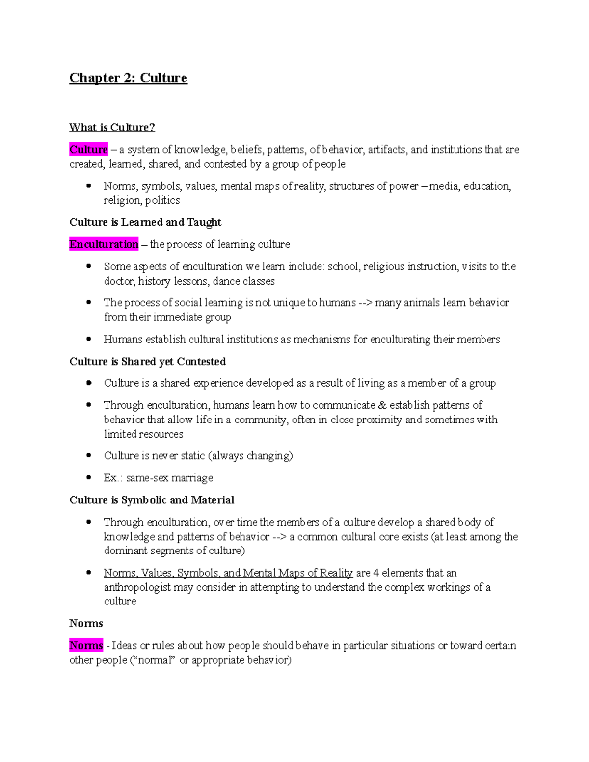 Cultural Insights and Concepts: Notes on Chapter 2 (ANTH101) - Studocu