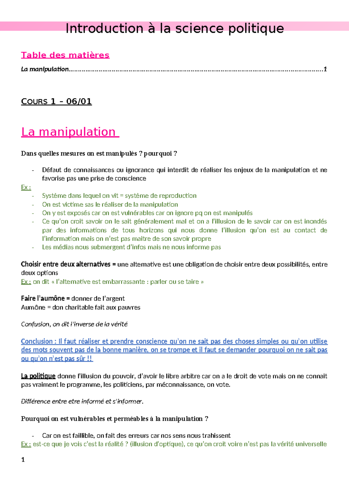 Cours introduction à la science politique ulco droit - Introduction à ...
