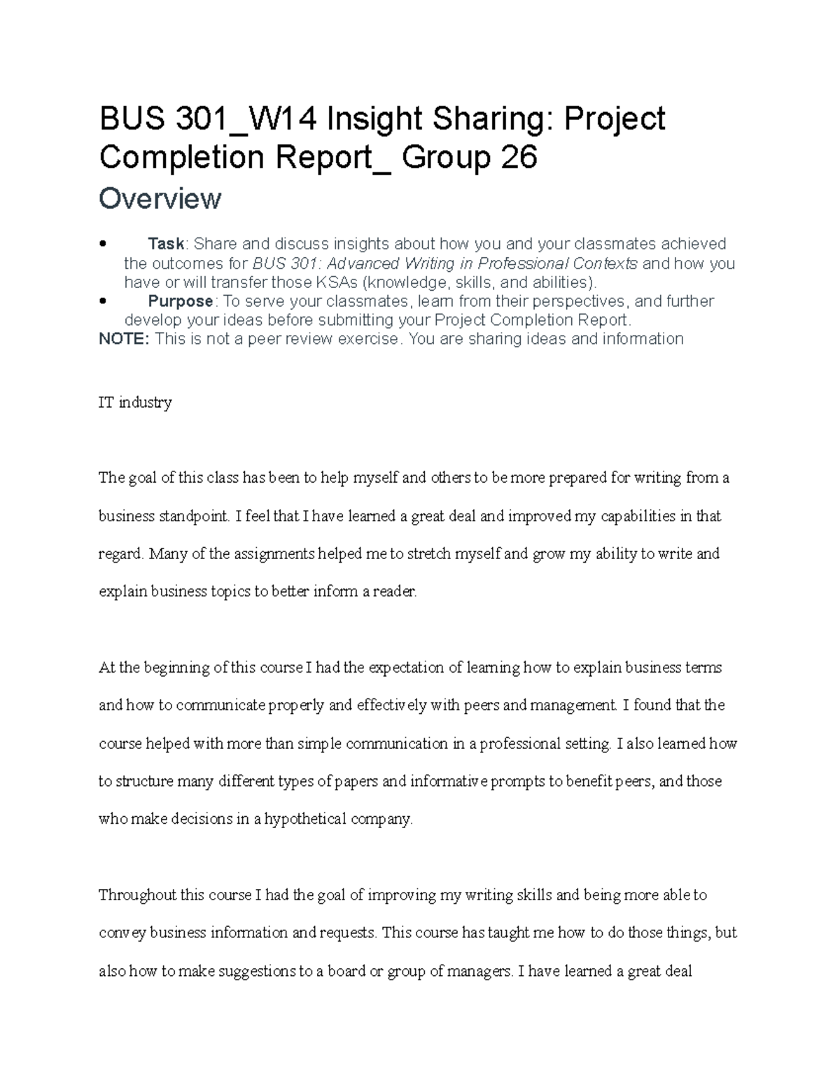 How To Write An Insight Report