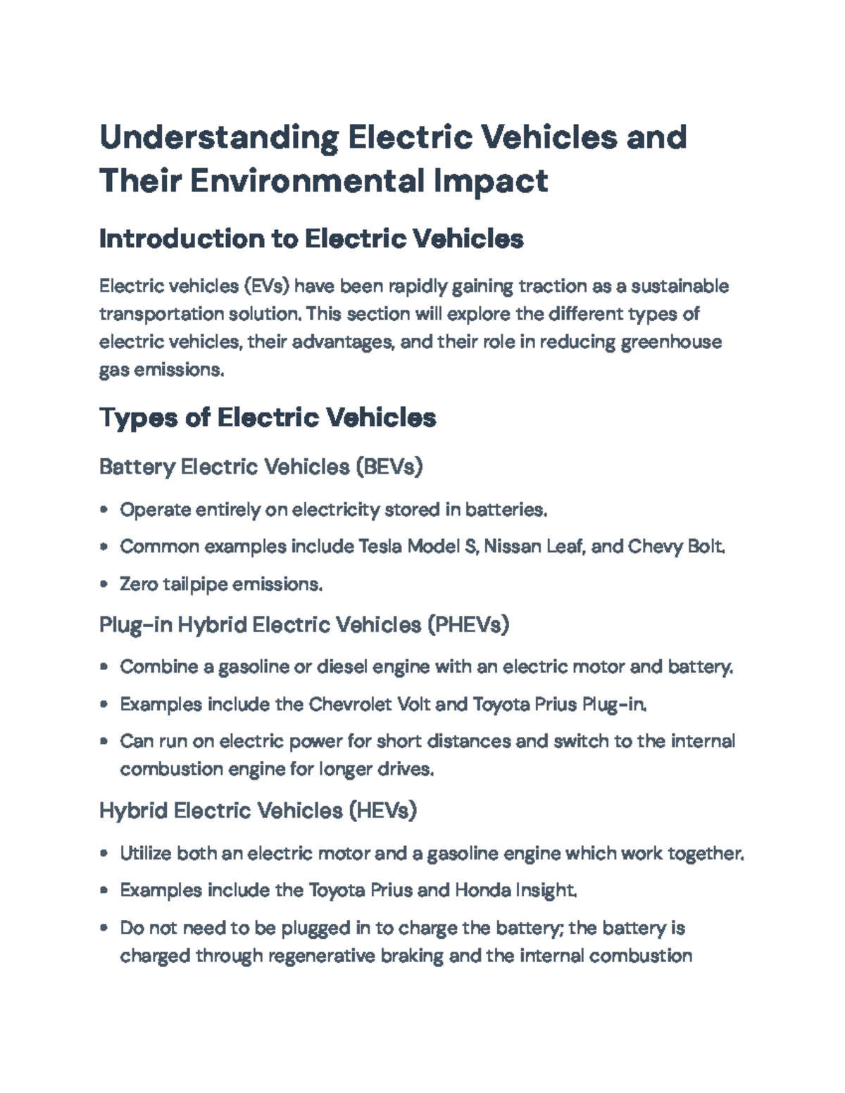 Environmental Impact and Future of Electric Vehicles (EVs) – An ...