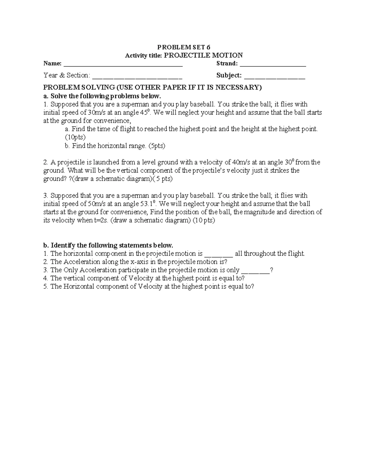 Problem Set 4: Motion Along Horizontal Line (PHYS 101) - Studocu