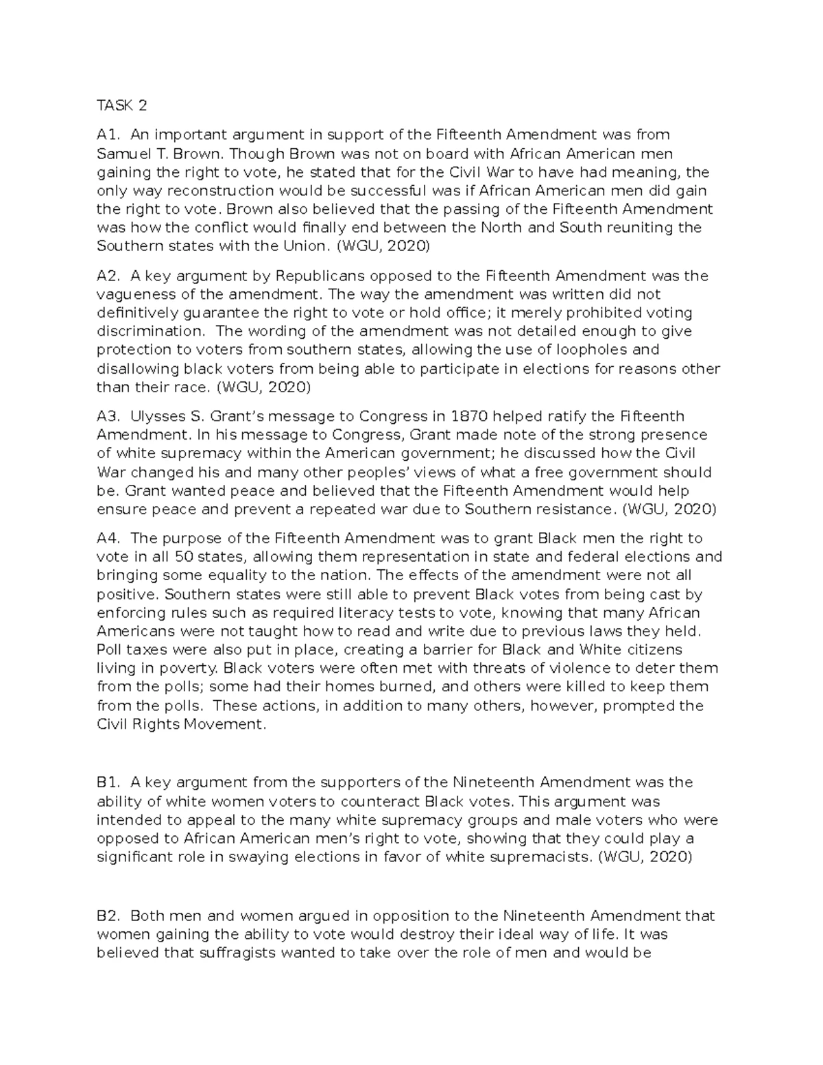 D267 Task 1 - Analysis of Slavery in Roots and The American Yawp - Studocu