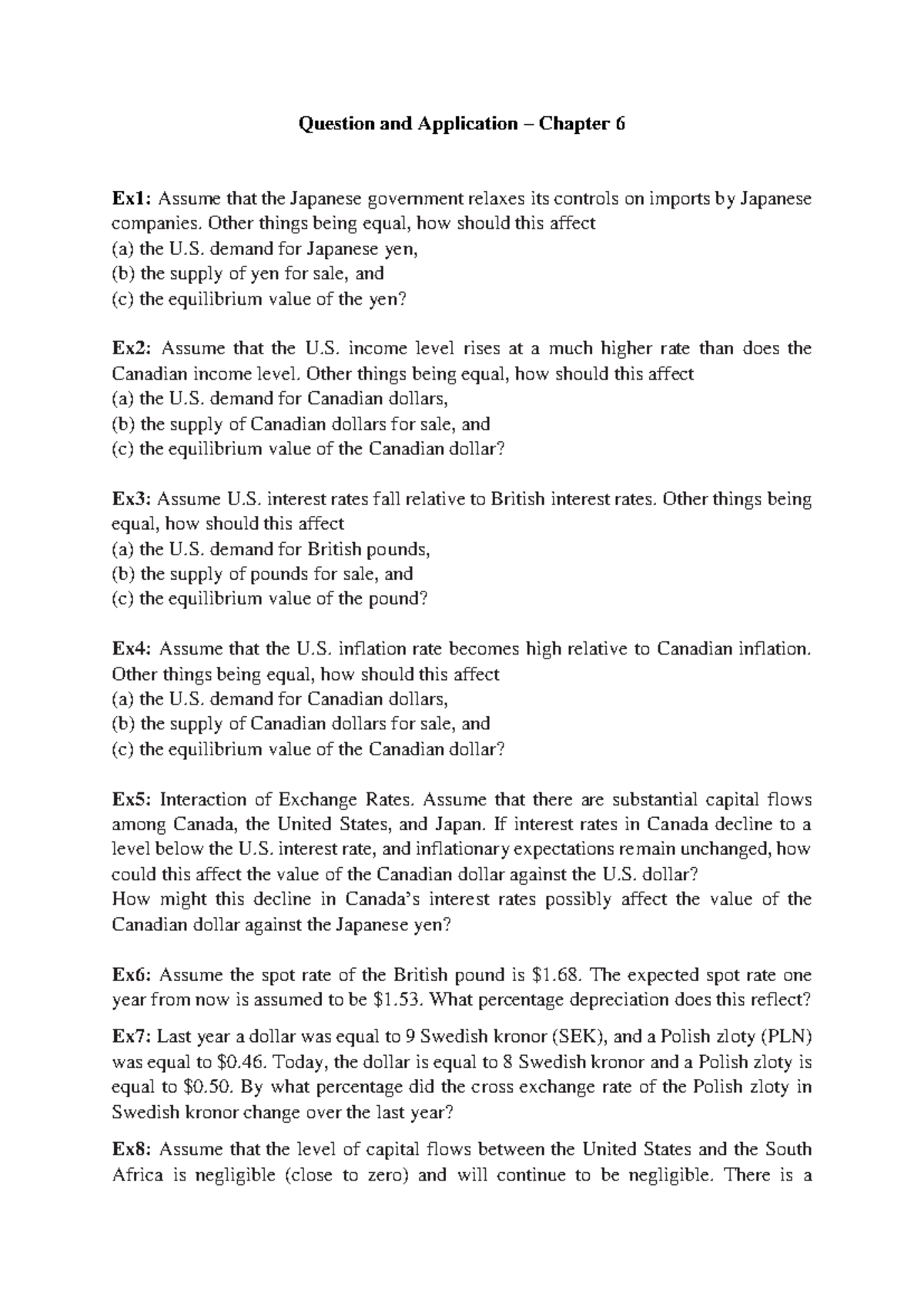 Q&A Chapter 6: Exchange Rate Impacts & Currency Valuation Analysis ...