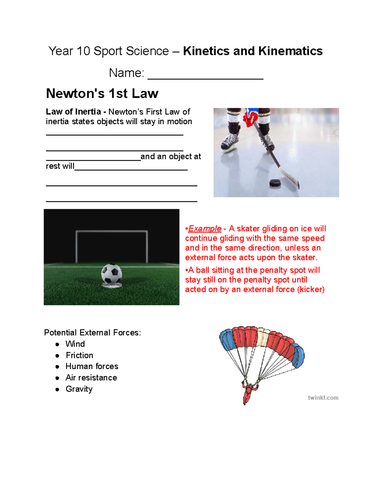 Law Of Inertia Examples In Sport