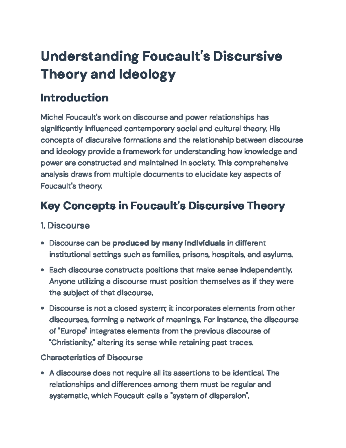 Foucault's Discursive Theory: Power, Knowledge & Ideology Analysis ...