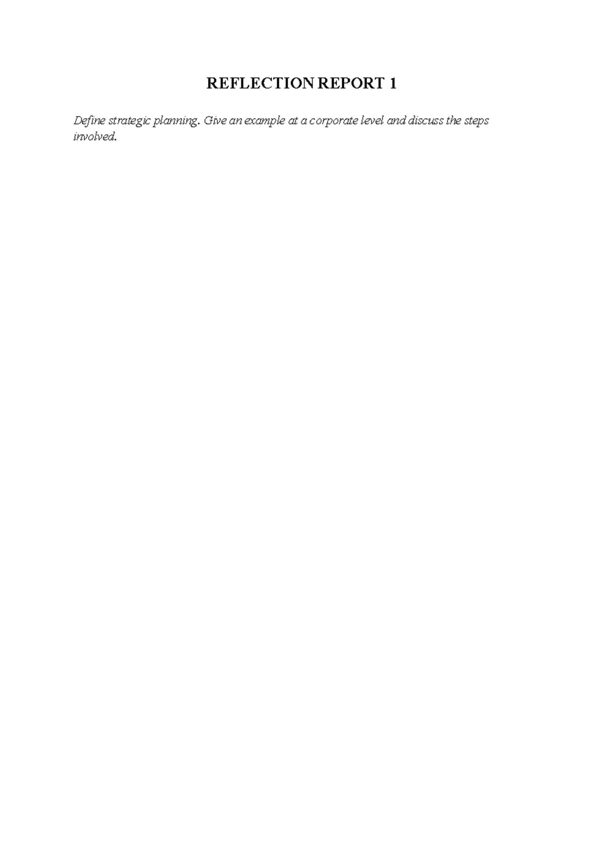 PMk Reflection Report on Strategic Planning for Lemonade Cosmetics ...