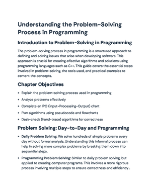 C++ Programming Introduction: Concepts, History, and Control Structures ...