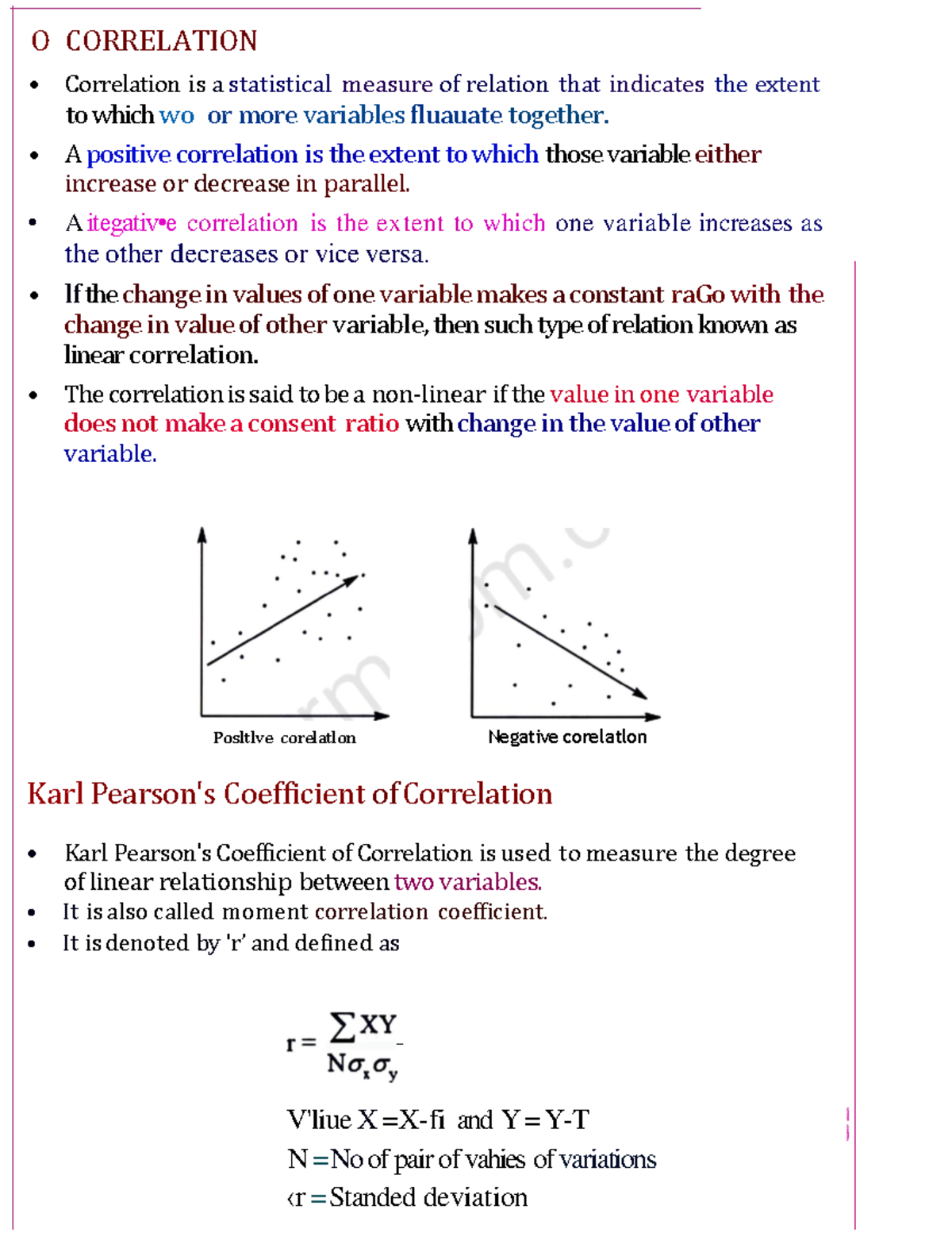 Biostatistics Unit 1: Understanding Correlation and Its Types - Studocu