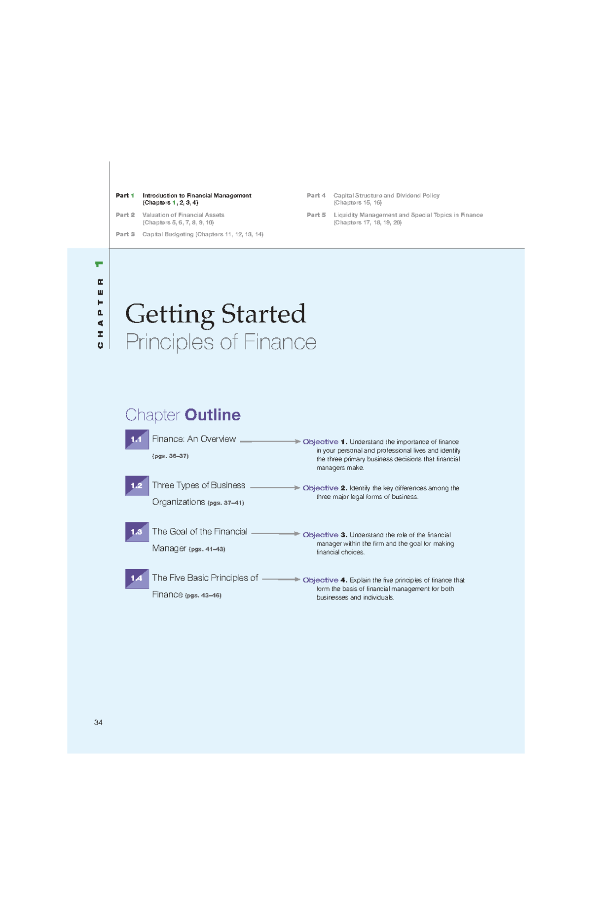1. Principles of Financial Management - Getting Started C Principles of ...