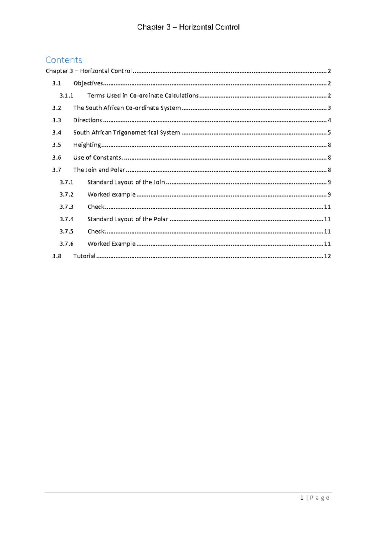 Chapter 3 - Horizontal Control: Key Concepts and Calculations - Studocu