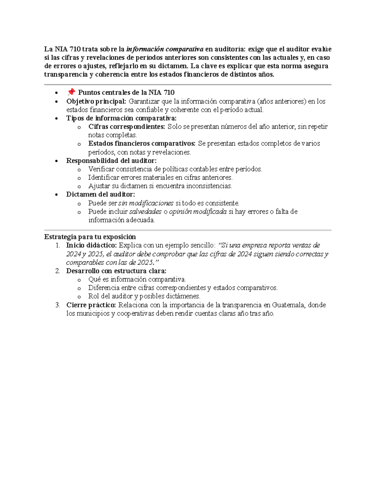IDEA NIA 710 - Información Comparativa en Auditoría y su Importancia ...