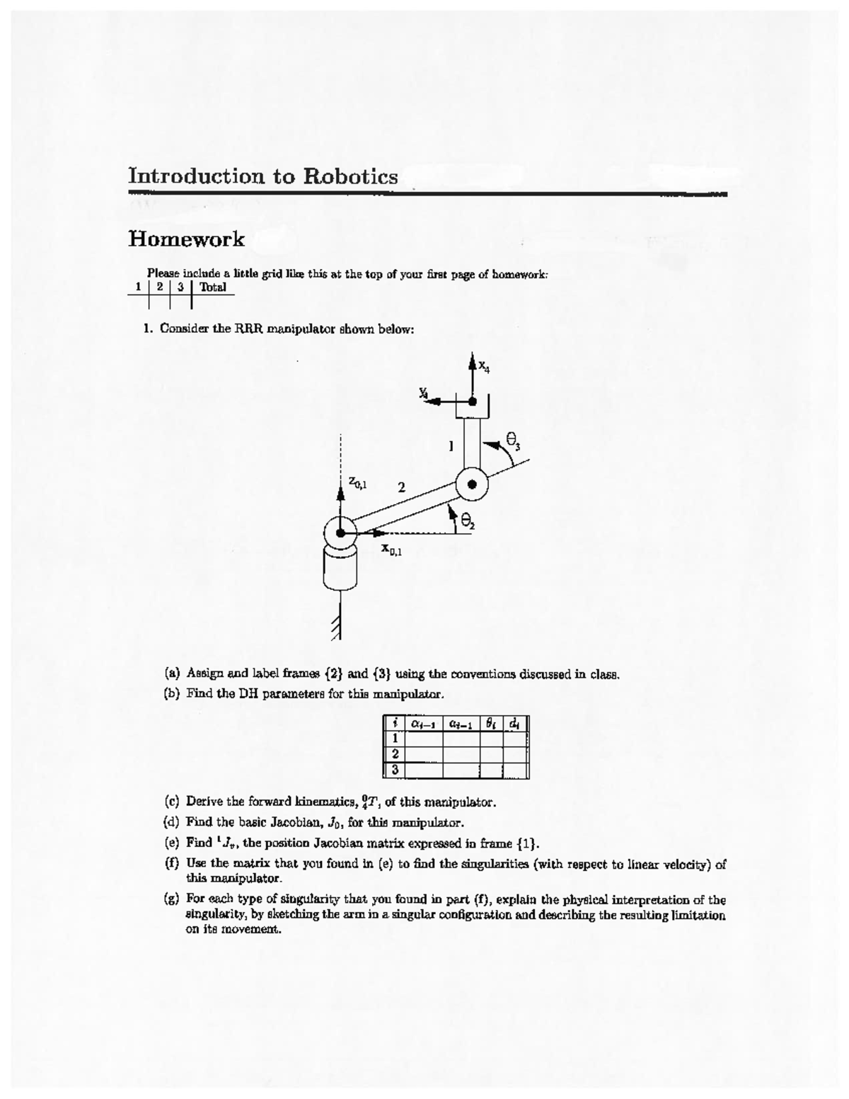 Robotics Mechanics & Control: Assignment 4 Overview - Studocu