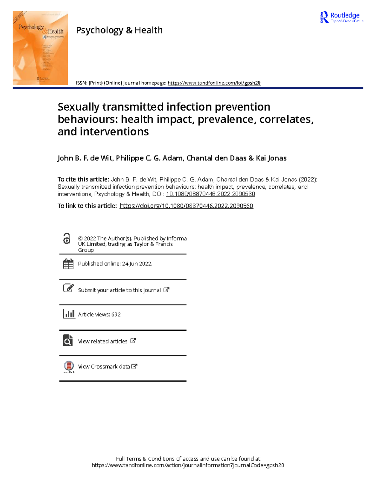 Psychology Health: STI Prevention Behaviours - Impact & Interventions ...