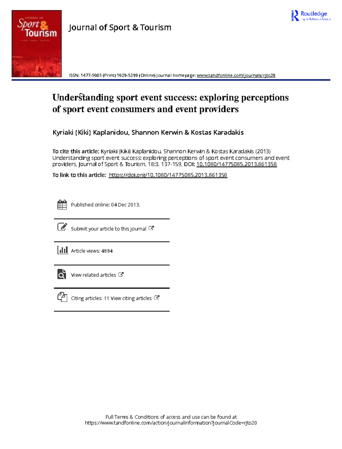Understanding Sport Event Success: Perspectives from Consumers ...