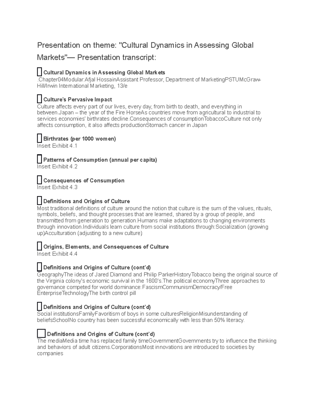 C2. Notes - Presentation on theme: "Cultural Dynamics in Assessing ...