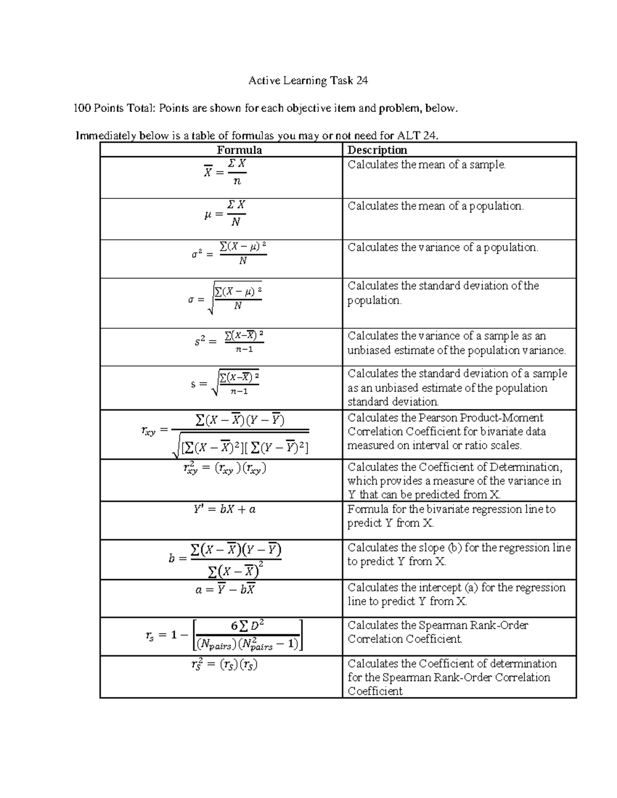 Active Learning Task 24: Correlation Analysis and Hypothesis Testing ...