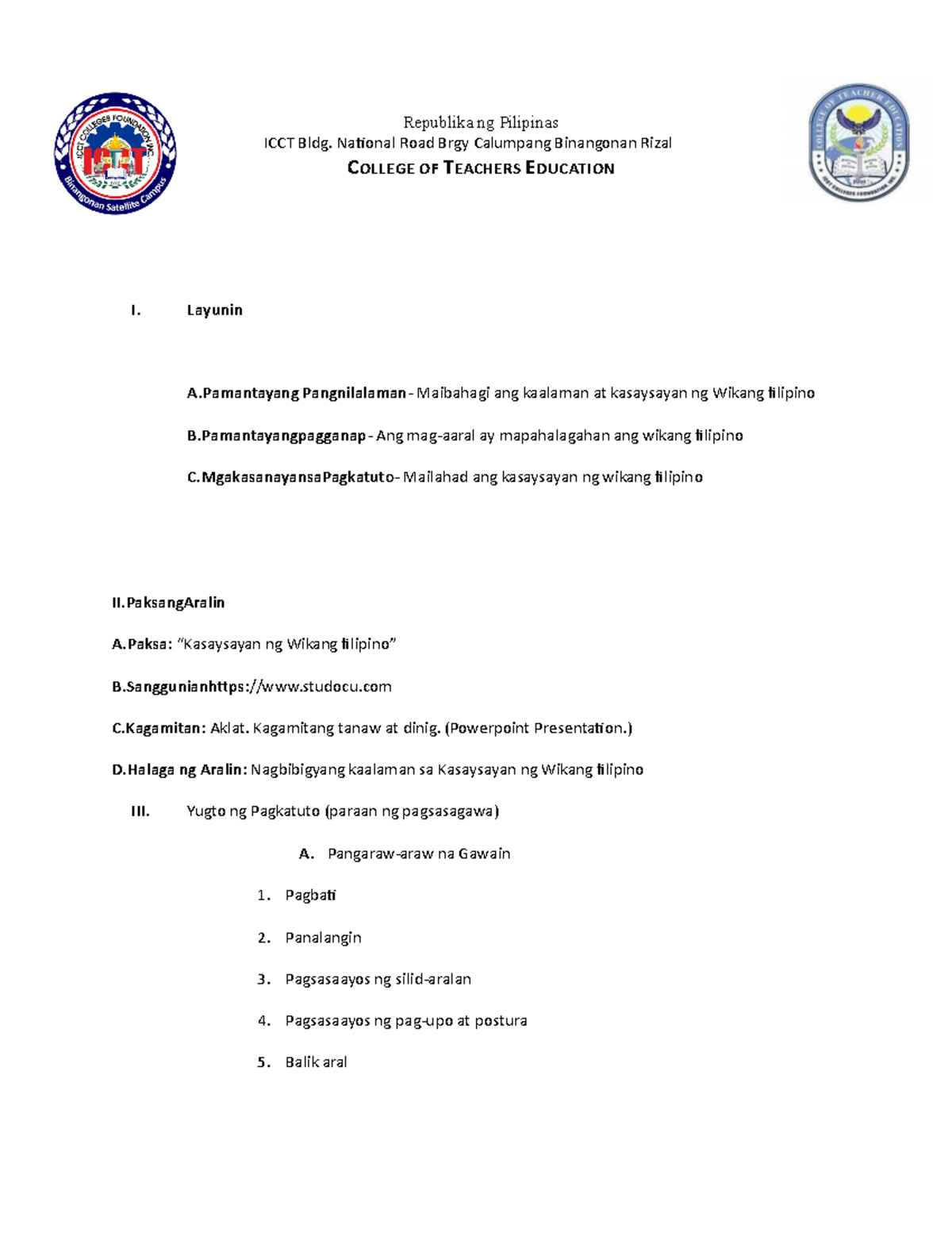 Lesson Plan on the History and Importance of the Filipino Language ...