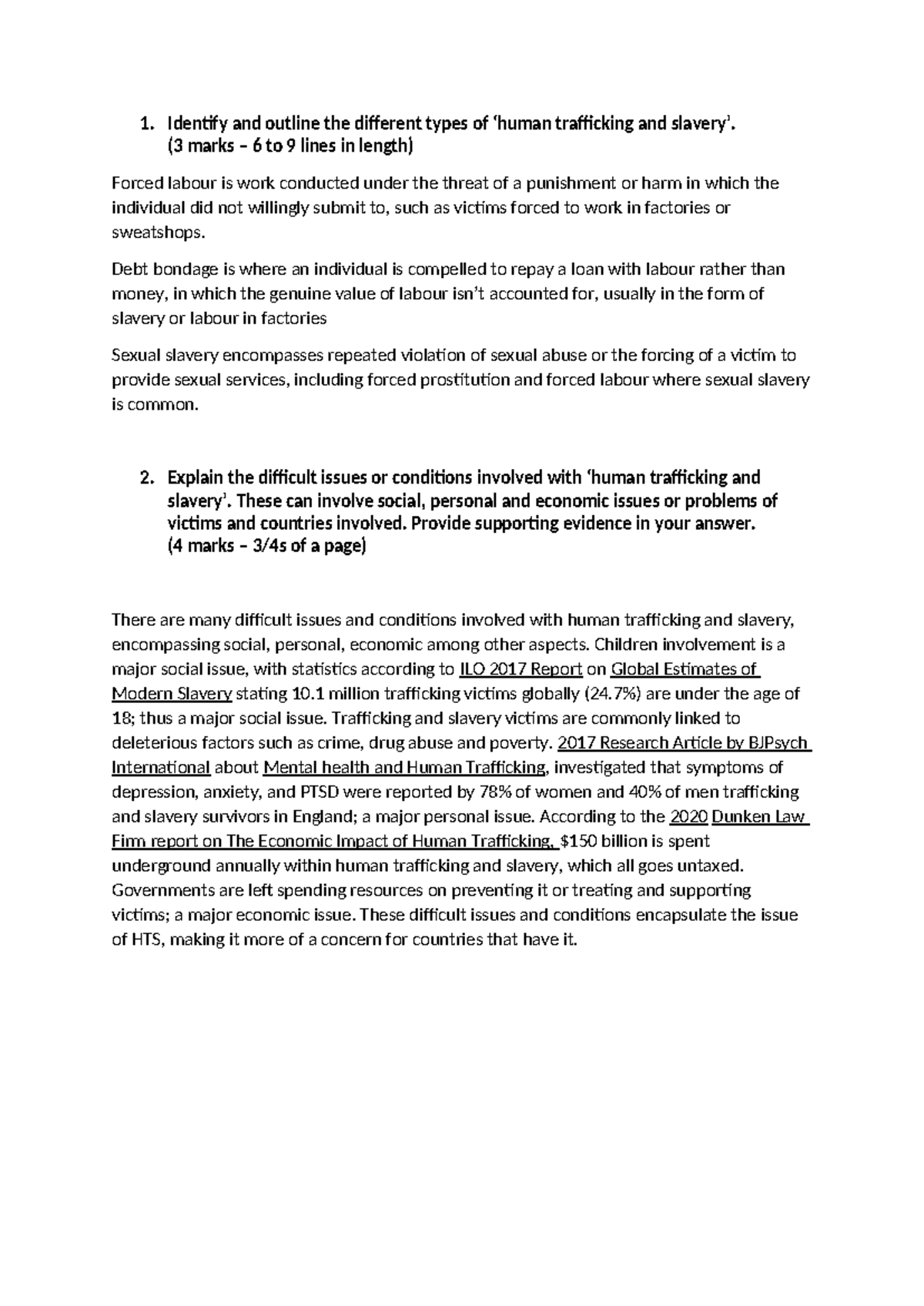 Human Rights Exam Responses: Human Trafficking & Slavery 63F2357469 A63 ...