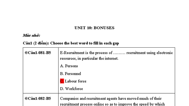 UNIT 10: BONUSES - Key Concepts and Recruitment Insights - Studocu