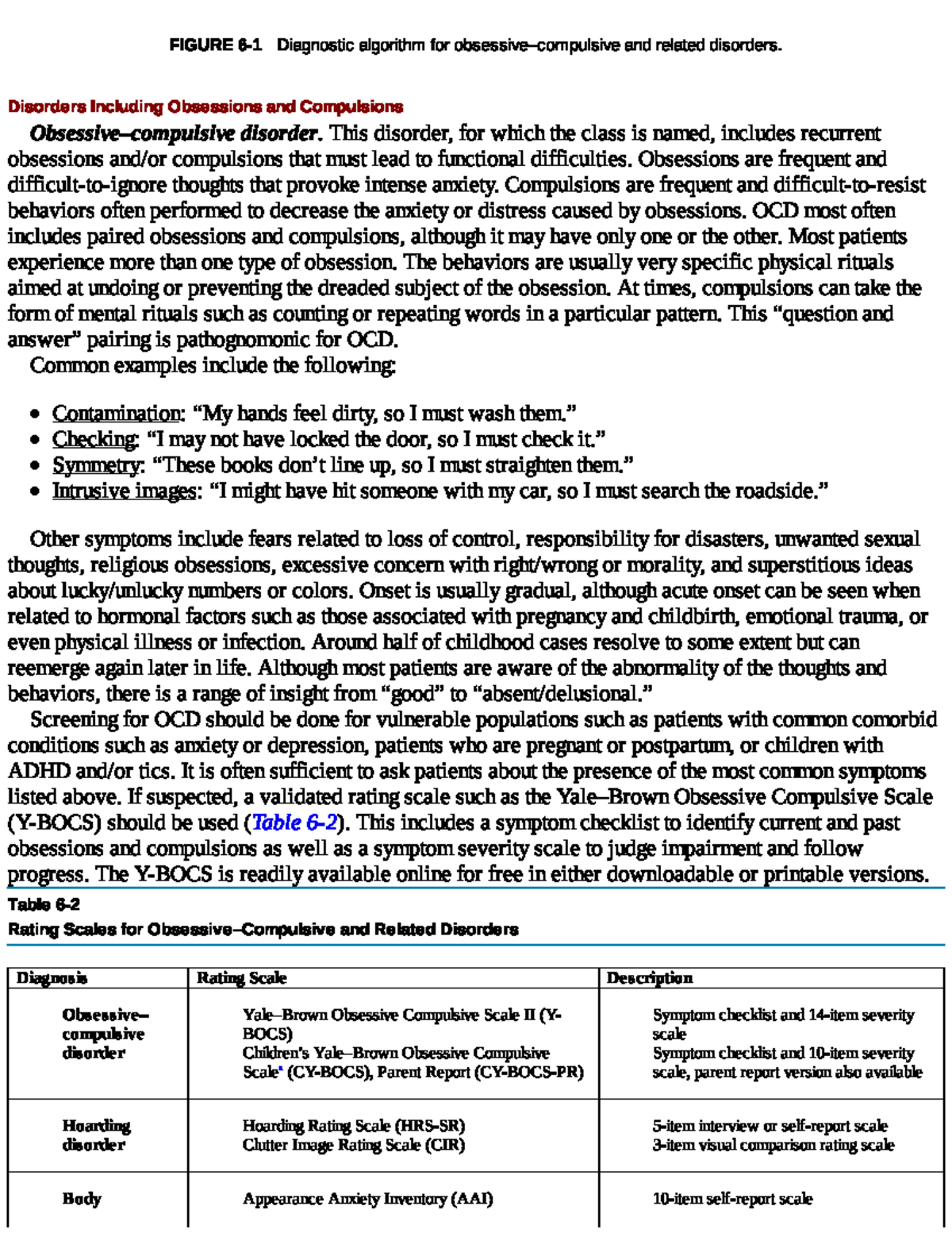 PSYCH 101: Diagnostic Algorithms for OCD and Related Disorders - Studocu