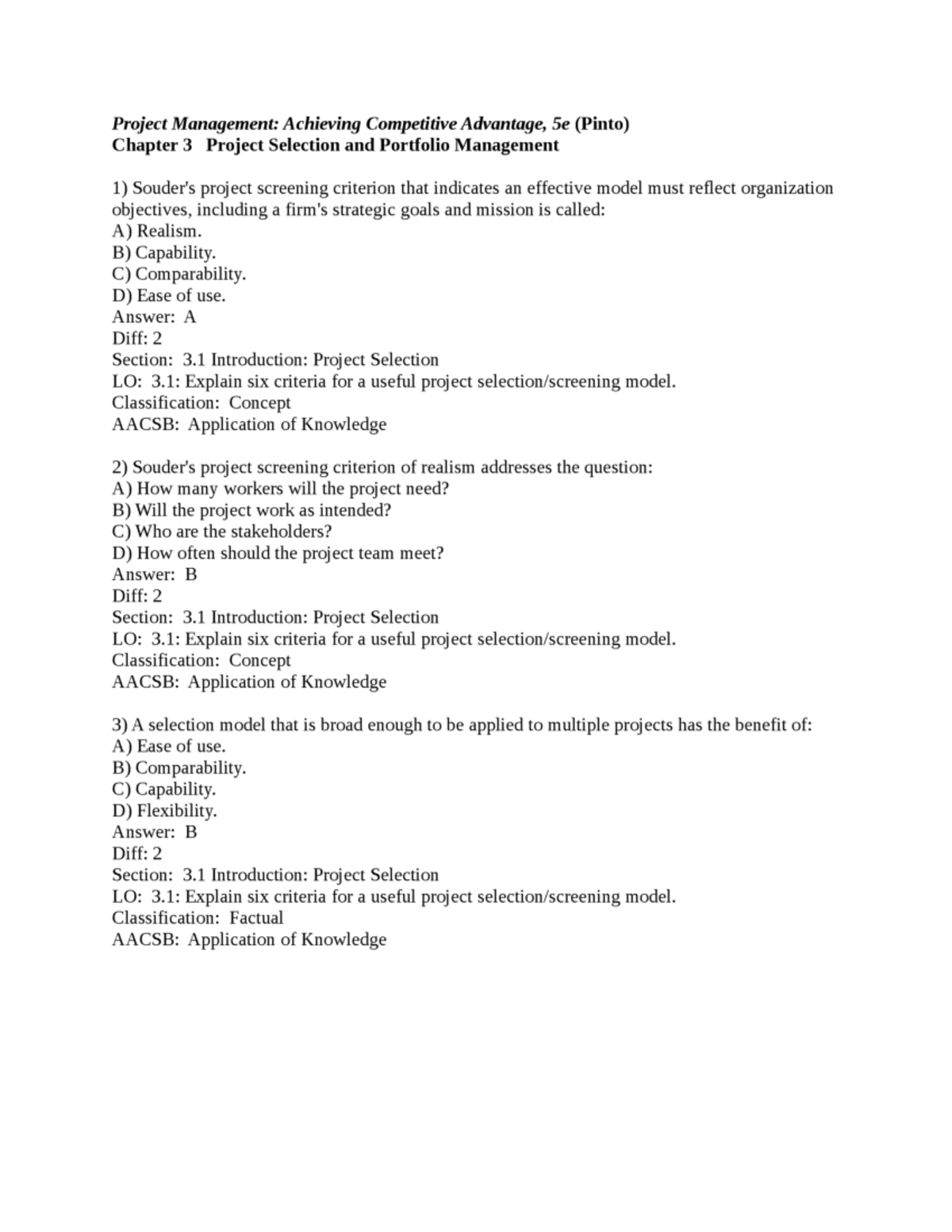 Project Management 03: Chapter 3, Project Selection & Portfolio ...
