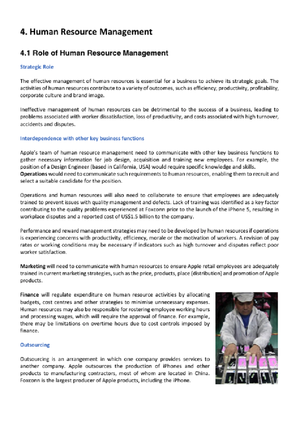 2023 Apple Case Study (HR) - 4. Human Resource Management 4 Role of ...