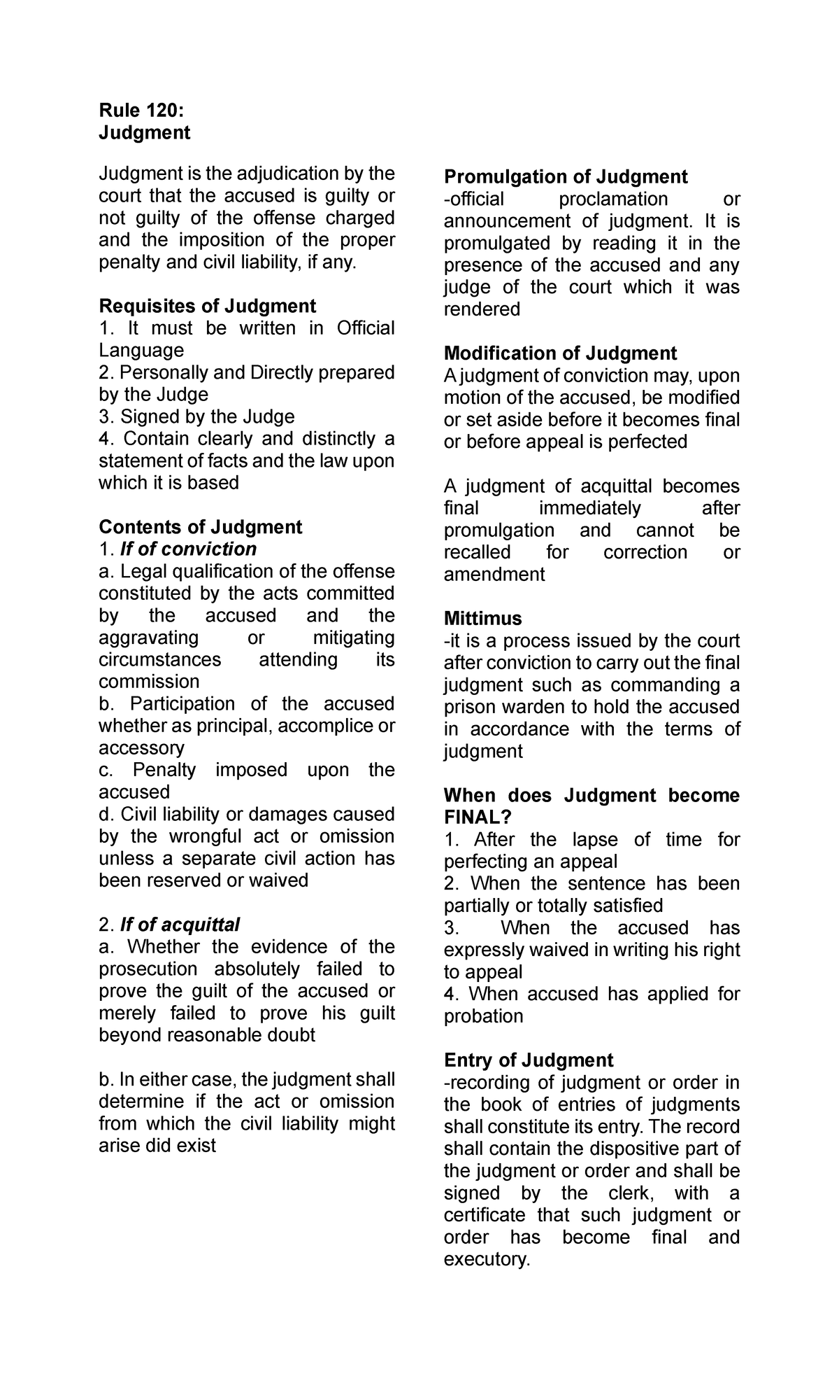 Judgment 104349: Key Aspects and Requisites Explained - Studocu