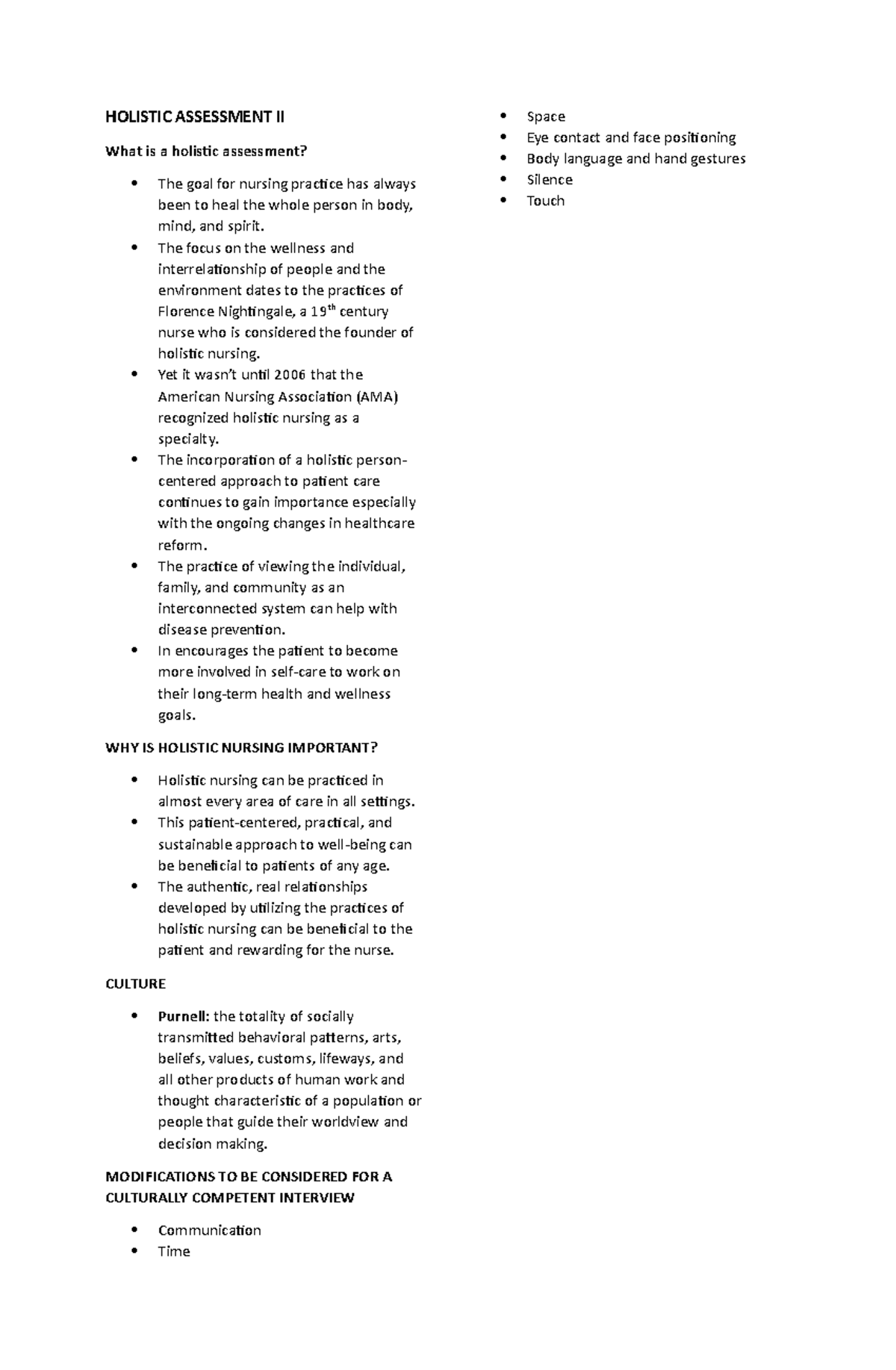 Holistic Assessment - HOLISTIC ASSESSMENT II What is a holistic ...