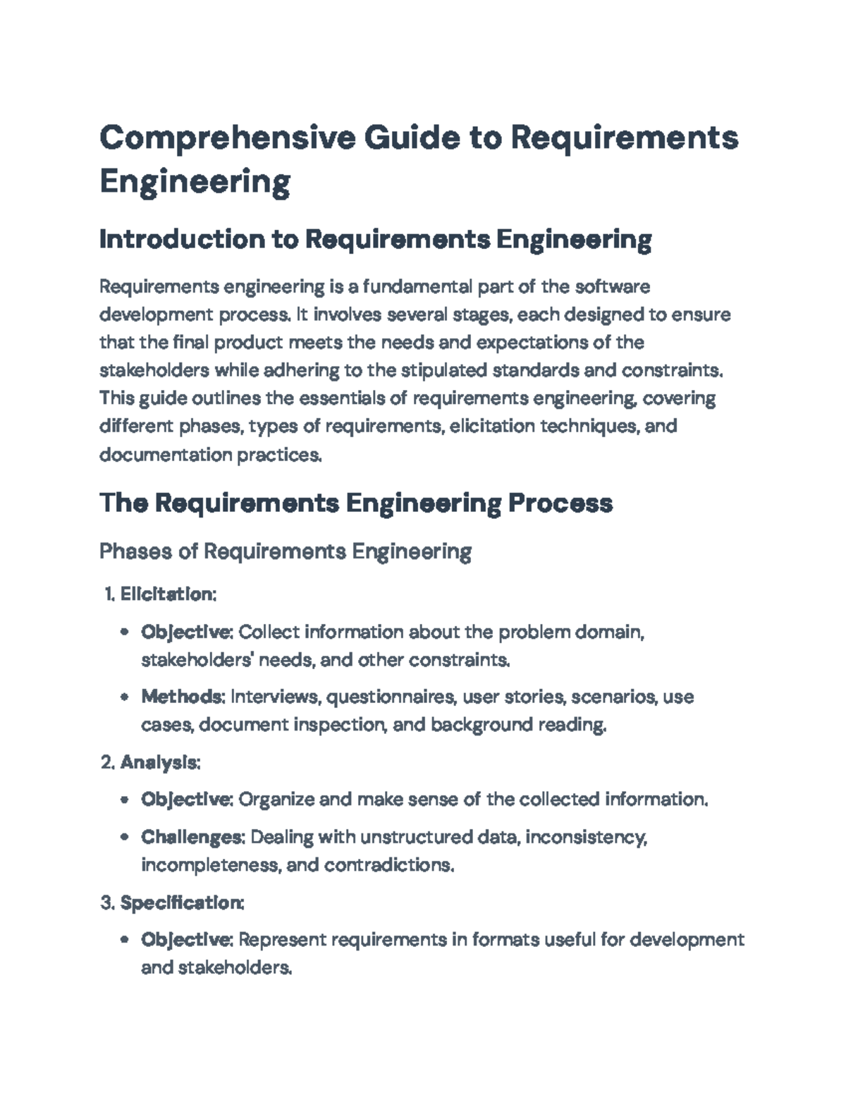 Comprehensive Guide to Requirements Engineering Processes and ...