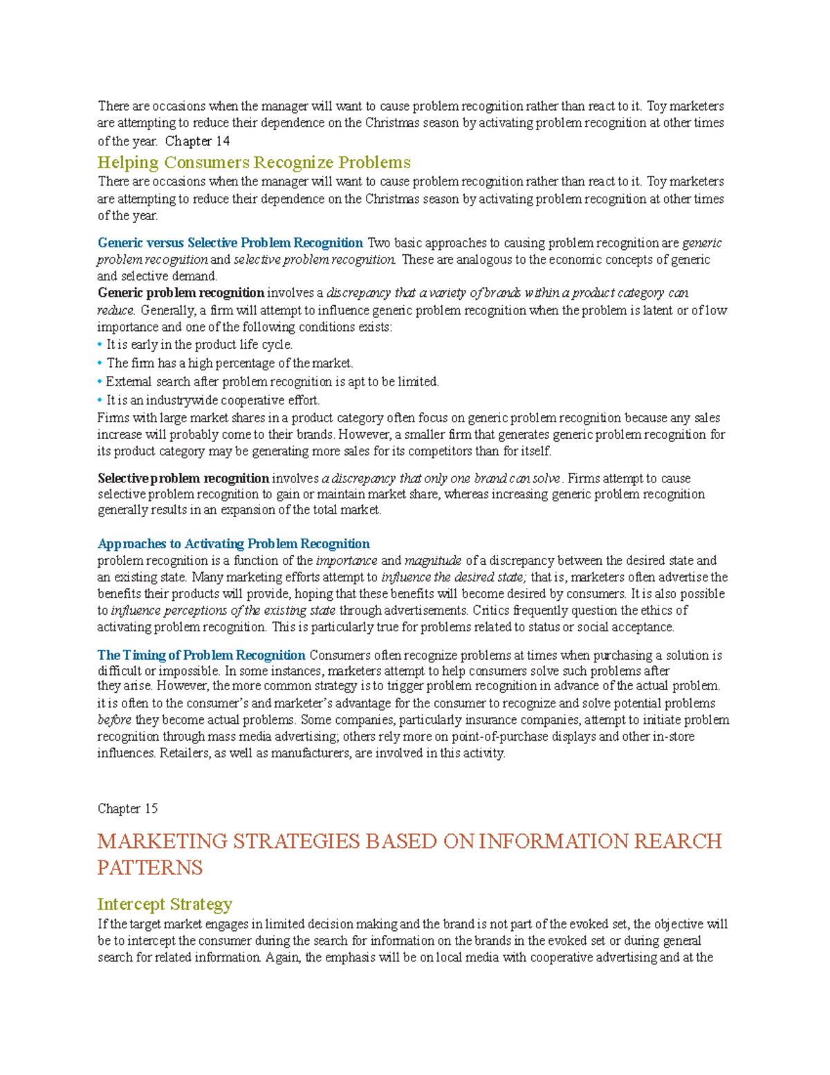 Consumer Behavior Chapters 14 & 15: Problem Recognition & Marketing ...